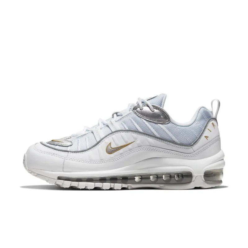 Nike Air Max 98 White Silver Gold (W) White/Metallic Silver-Metallic Gold (CT2547-100)