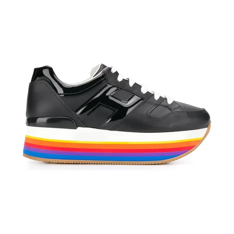 Hogan mit Regenbogen-Sohle “Black” (HXW4210T548I6SB999)