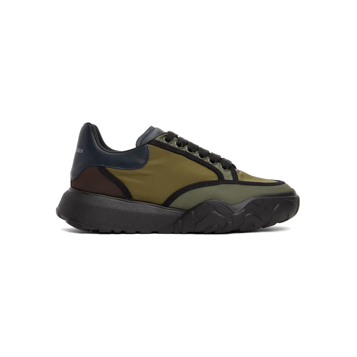 Alexander McQueen Khaki & Burgundy Court Sneakers (682813W4RQ5)