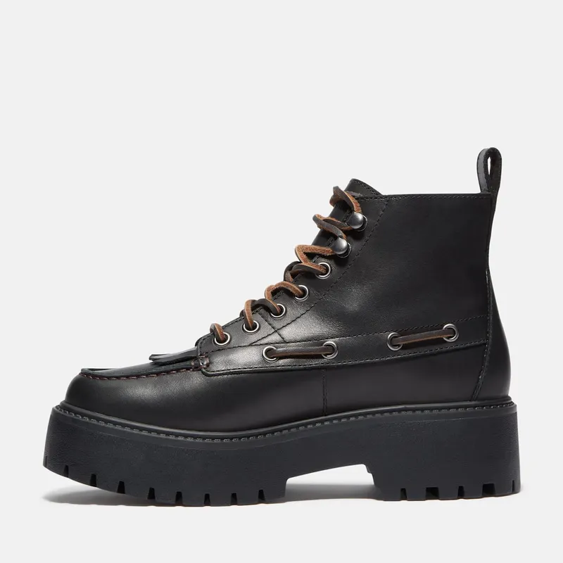 Timberland Stone Street Mid 7-Eye Platform Kiltie Boot Black Full-Grain (TB0A27YZ-W02)