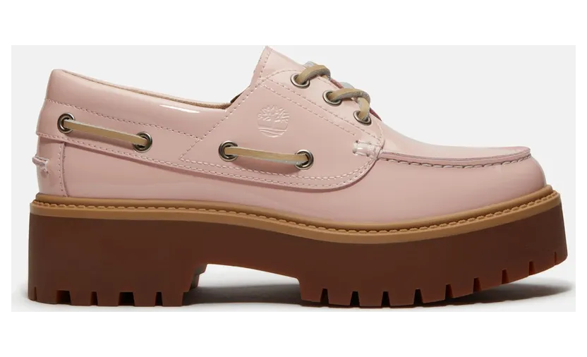 Timberland Stone Street Platform Boat Shoe Light Pink Patent Leather (TB0A2GVF-A5H)