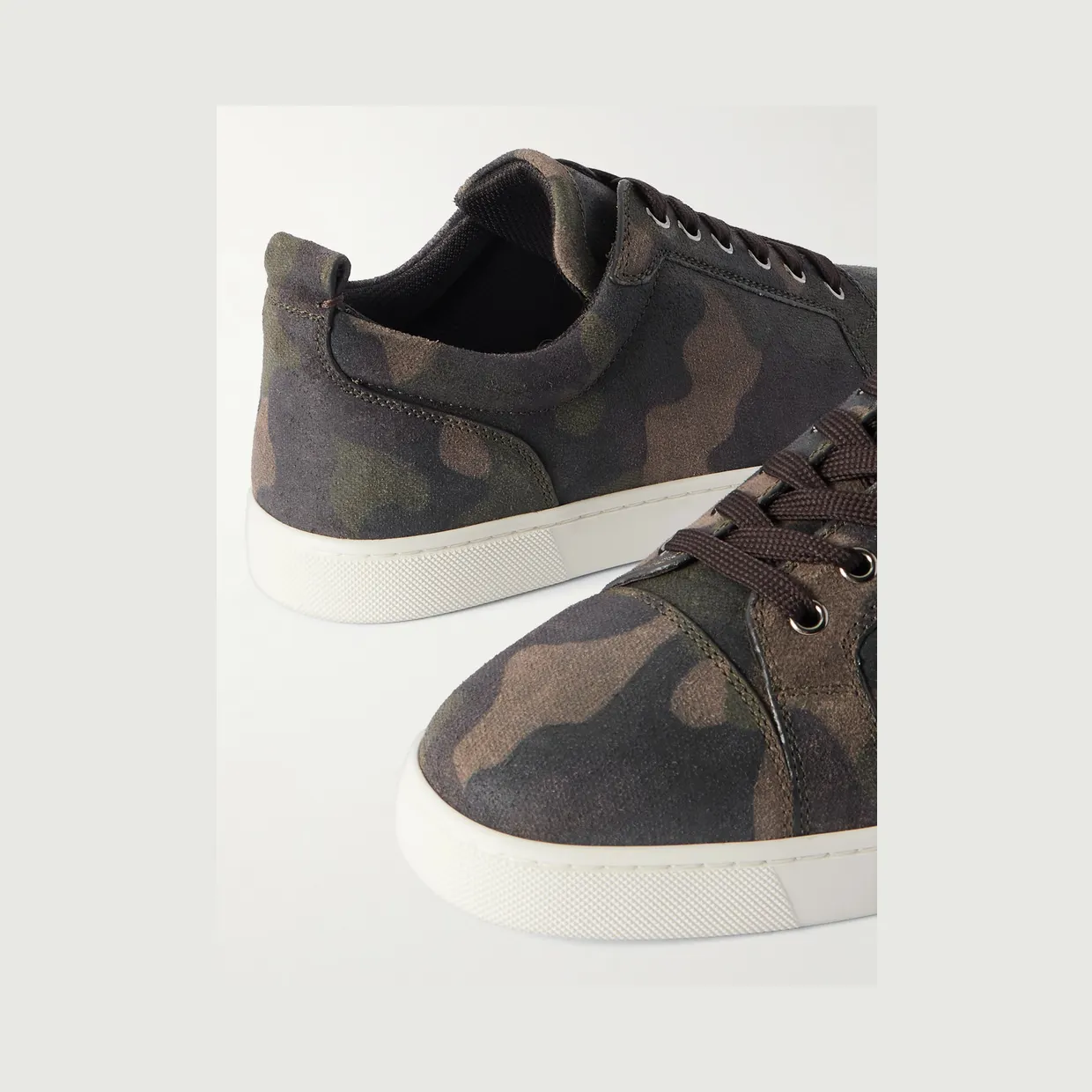 Christian Louboutin Louis Junior Camouflage-Print Nubuck Sneakers Green (3250632) (5)