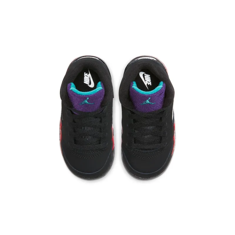 Jordan 5 Retro Top 3 (TD) Black/Fire Red-Grape Ice-New Emerald (CZ2991-001)