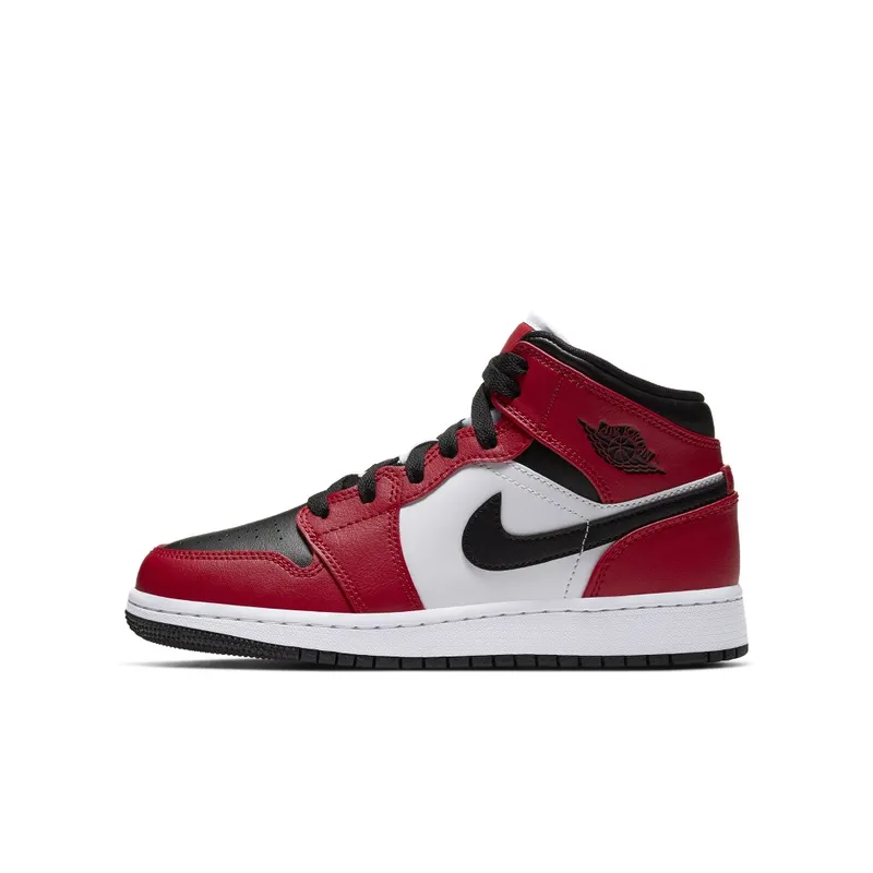 Air Jordan 1 Mid Chicago Black Toe (GS) (2020) (554725-069)