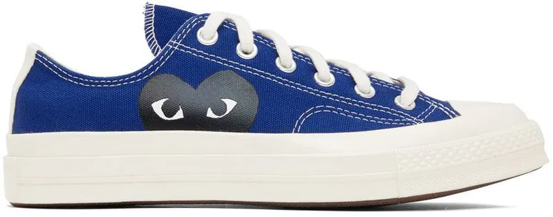 Comme des Garçons Play Grey Converse Edition Half Heart Chuck 70 Low Sneakers (P1K121)