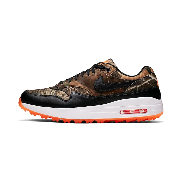 Nike Air Max 1 Golf Realtree Camo “Baroque Brown / Total Orange / Summit White / Black” (BQ4804-210)