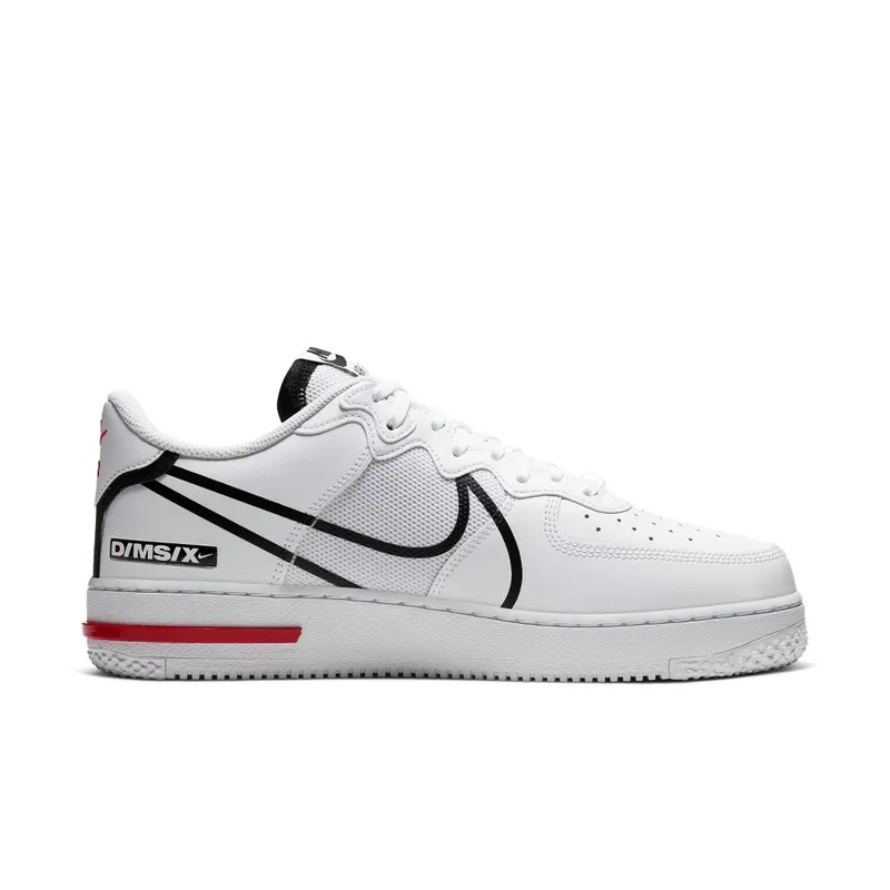 Nike Air Force 1 React White Black Red (2020) (CD4366-100)