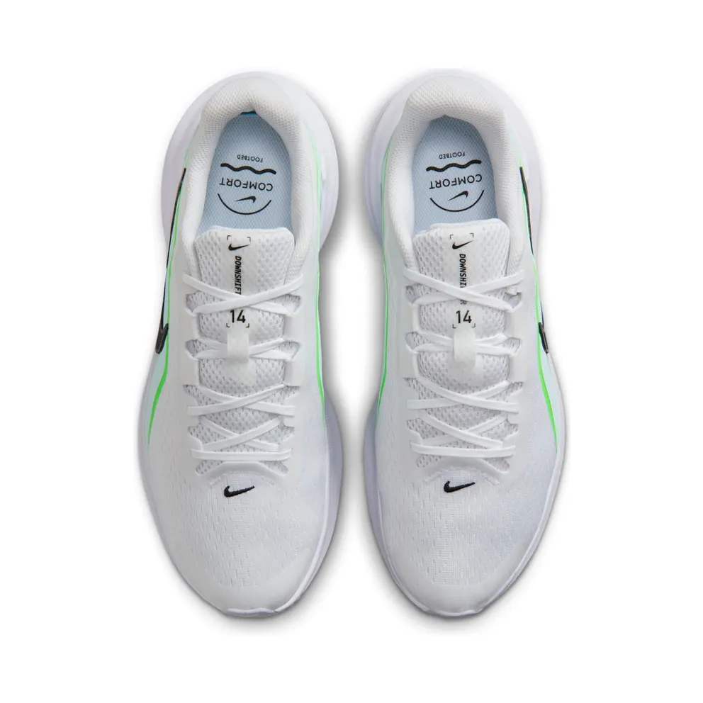 Nike Downshifter 14 White Glacier Blue Green Strike (IB1895-100)