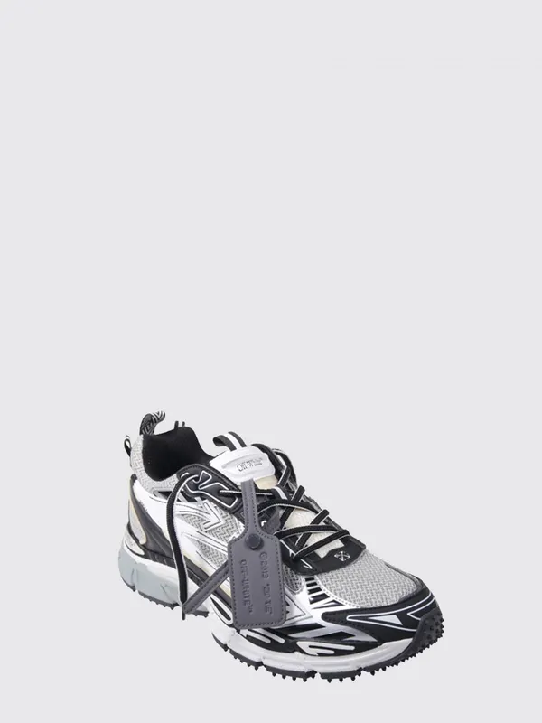 Off-White Bicolour Be Right Back Mesh Trainers with a Notched Sole Grey (M295C9F0010510)
