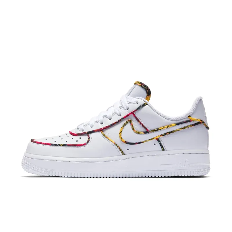Nike Air Force 1 Low Tartan White (W) White/University Red-Amarillo (AV8218-100)