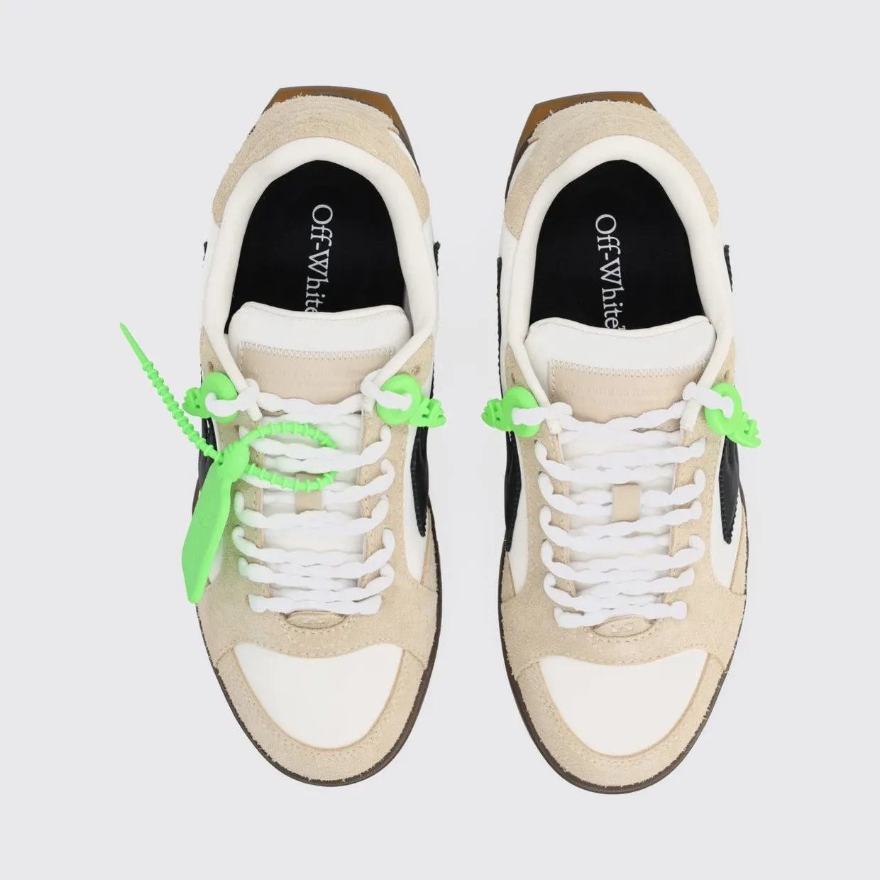 Off-White End of Play Low-Top Sneakers in Leather and Nylon with Iconic Tag White (W28NS6F0026865) (3)