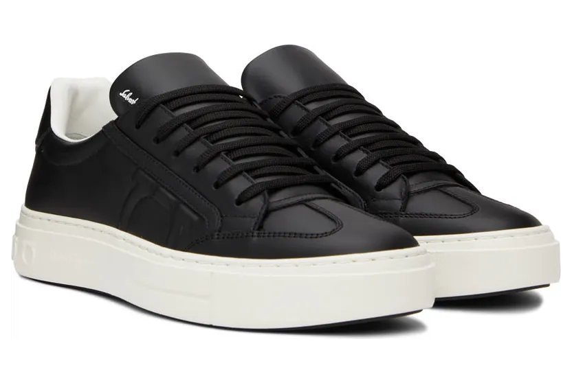 Salvatore Ferragamo Black Gancini Sneaker (697633 02B227010) (4)