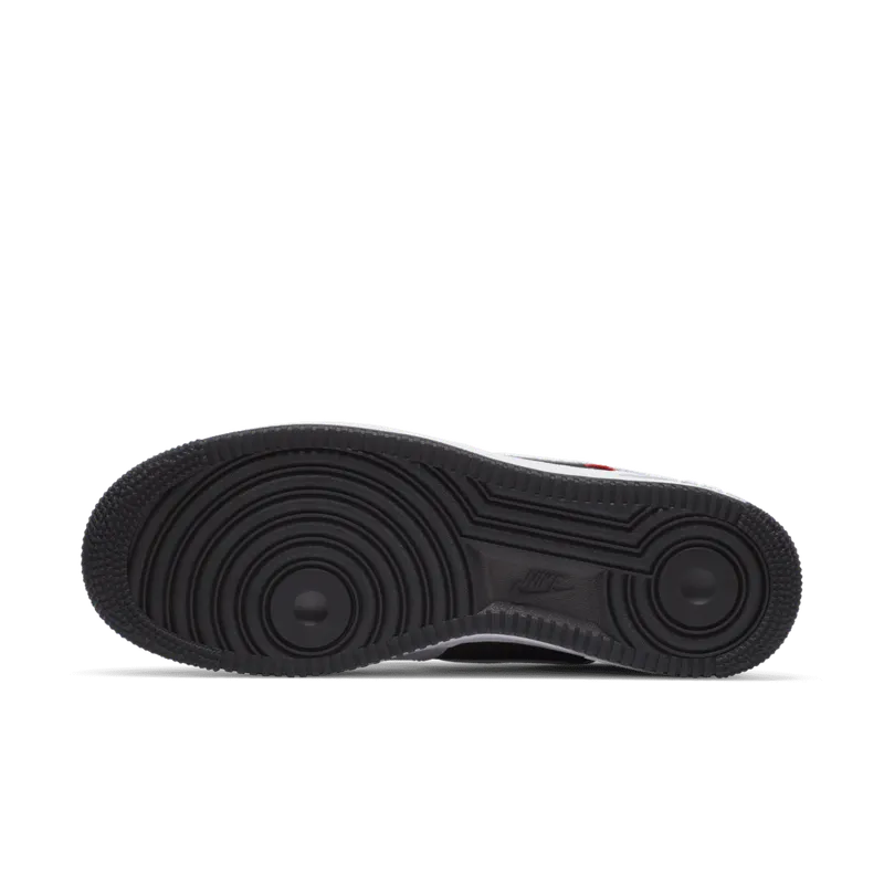 Nike Air Force 1 Low Hidden Message Black/Metallic Silver-Chile Red (DA1345-014)