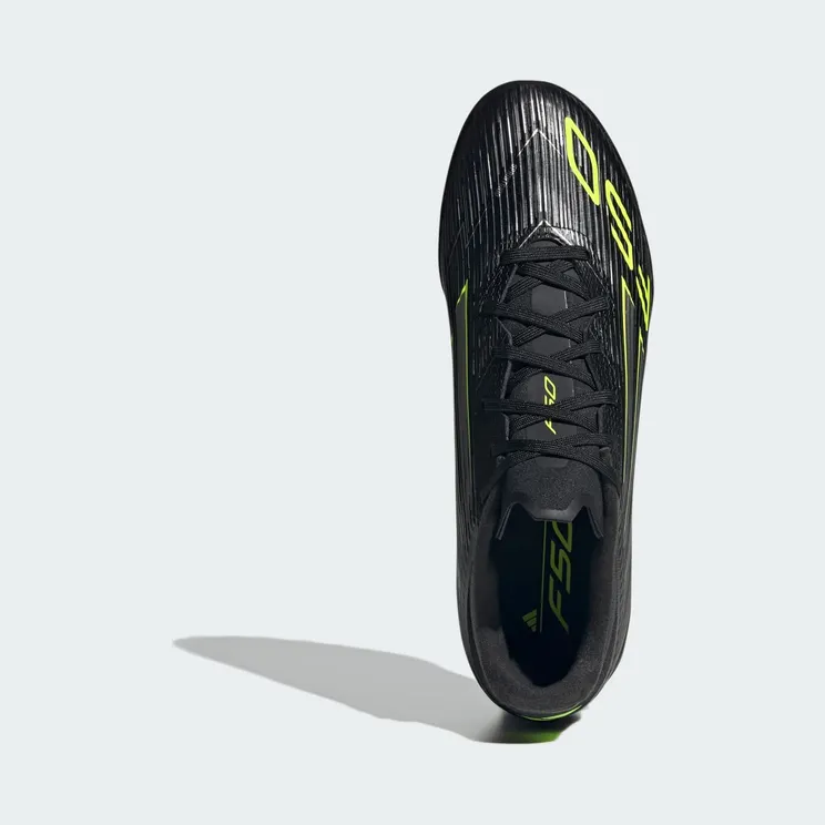adidas F50 League Turf Boots “Core Black / Iron Metallic / Lucid Lemon” (JH7725)
