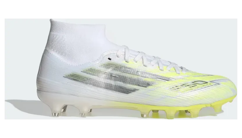 adidas F50 Sparkfusion Pro Mid Cut FG AG Cloud White / Iron Metallic / Hi / Res Yellow (JR8954)