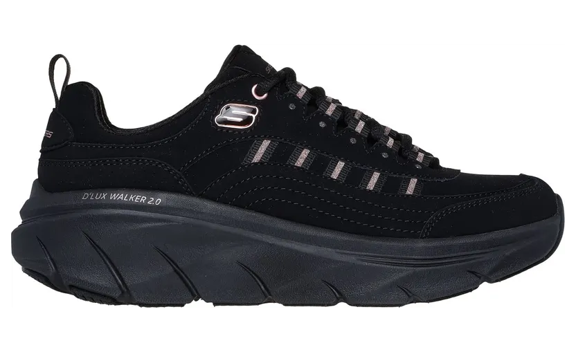Skechers Relaxed Fit D’Lux Walker 2.0 “Black / Rose Gold” (150106BKRG)