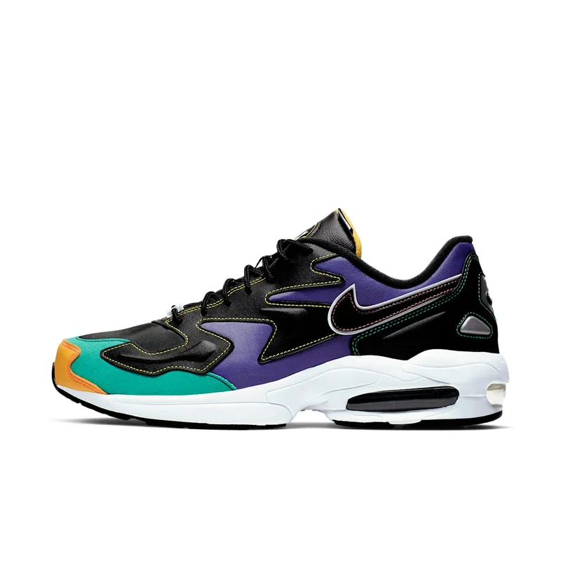 Nike  Air Max2 Light Black Contrast Stitching Black/Flash Crimson-Kinetic Green-Psychic Purple-University Gold-White (BV0987-023)