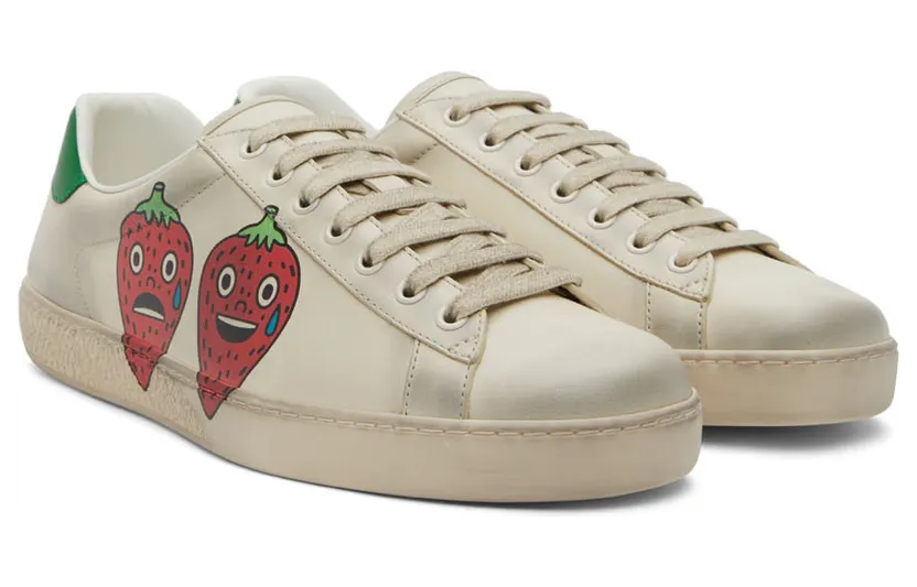 Gucci Off-White Strawberry Ace Sneakers (699290 AYO10) (5)