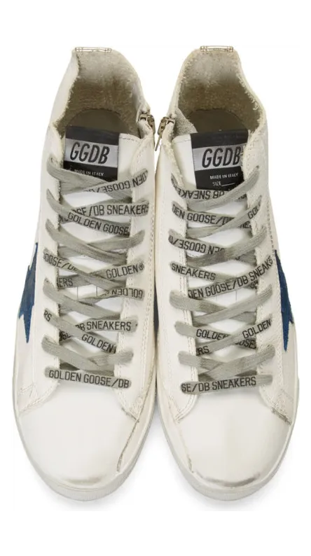 Golden Goose White and Gold Francy Sneakers (G35MS591.C20) (4)