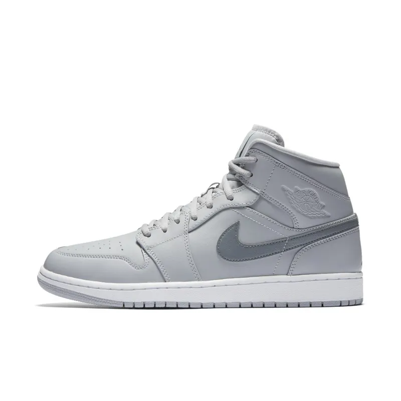 Jordan 1 Retro Mid Wolf Grey Cool Grey Wolf Grey/Cool Grey-White (554724-033)