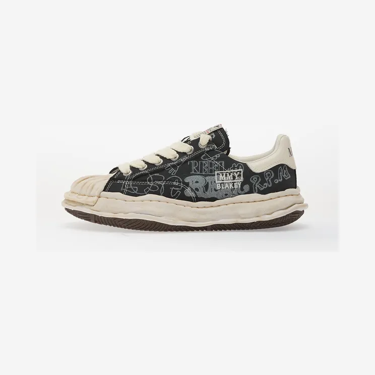 Maison Mihara Yasuhiro Blakey OG Sole Low Graffiti Printed Black White
