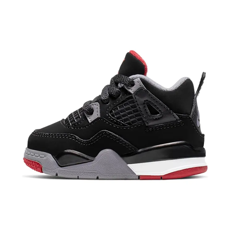 Jordan 4 RETRO (TD) JORDAN LEGACY “Black / Cement Grey / Summit White / Fire Red” (BQ7670-060)