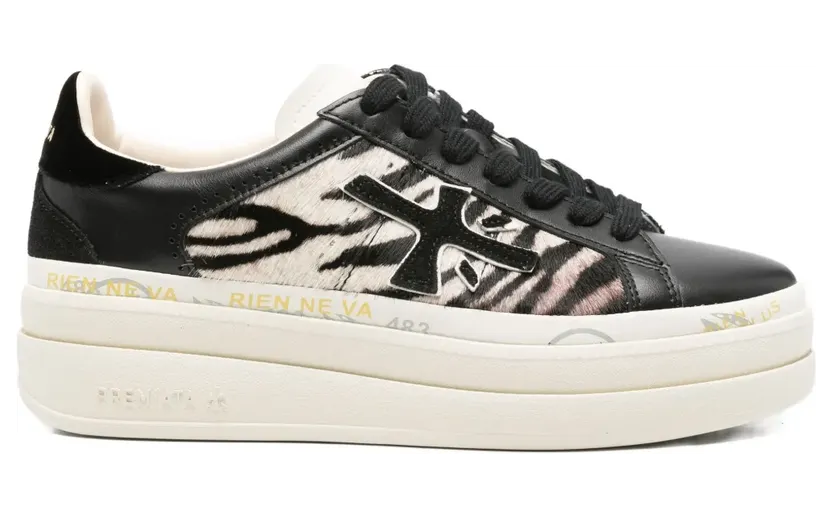 Premiata Claudia met plateauzool en zebraprint “Black” (CLAUDIAVAR7754)