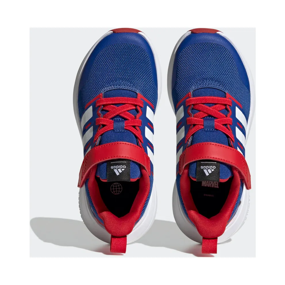 Adidas adidas x Marvel FortaRun Spider-Man 2.0 Cloudfoam Sport Running Elastic Lace Top Strap Royal Blue / Cloud White / Better Scarlet (HP9001)