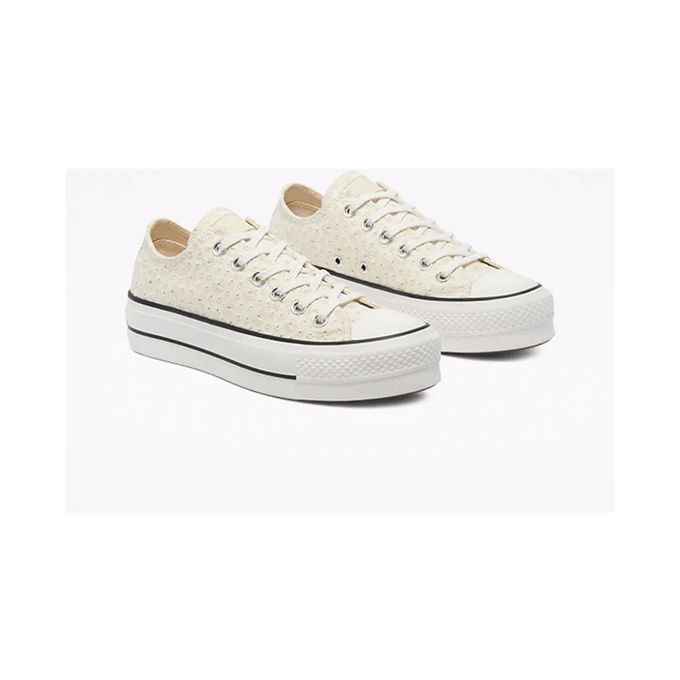 Converse Canvas Broderie Platform Chuck Taylor All Star Low Top Vintage White/egret/black (571281C)