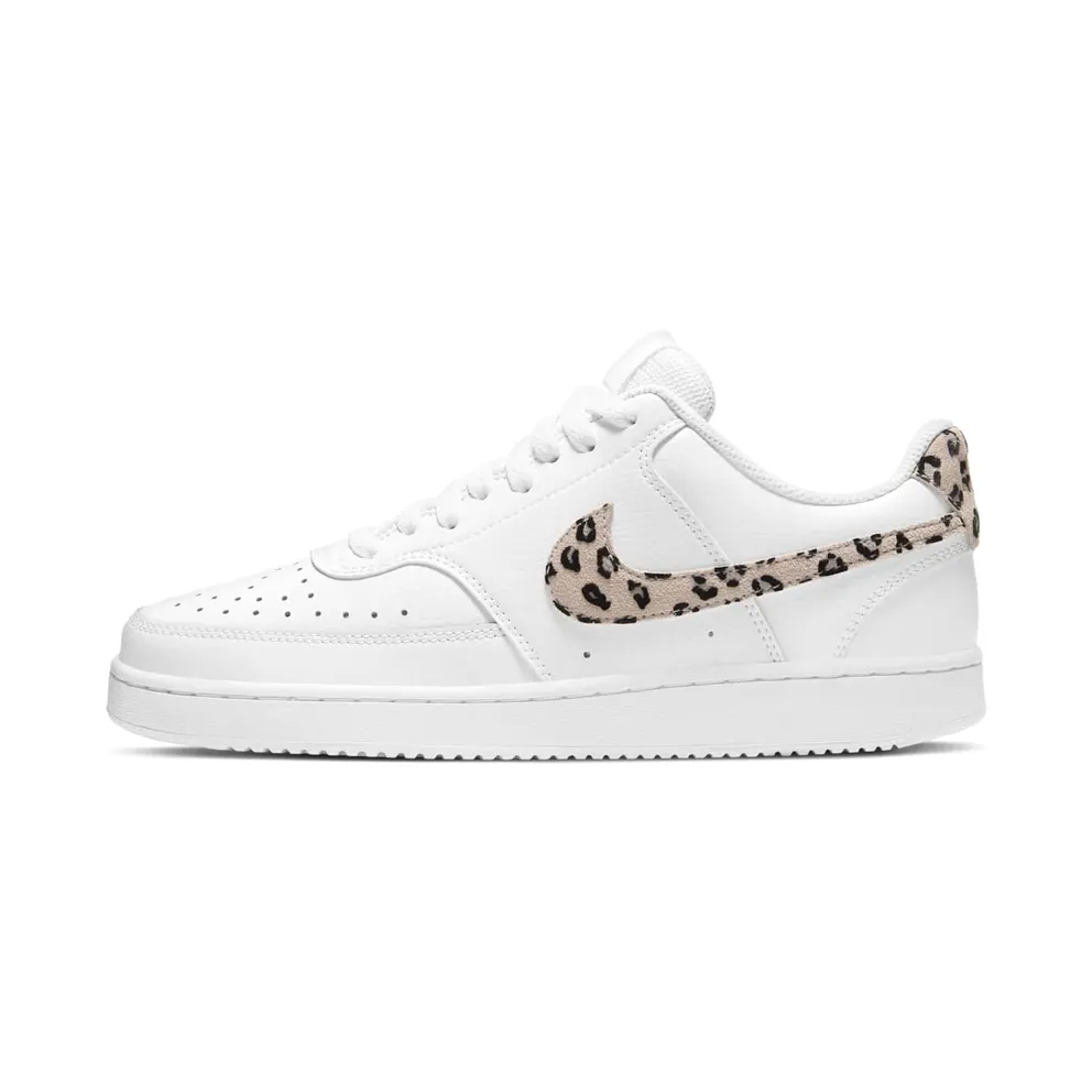 Nike Court Vision Low Leopard Swoosh White (W) (DD9665-100)