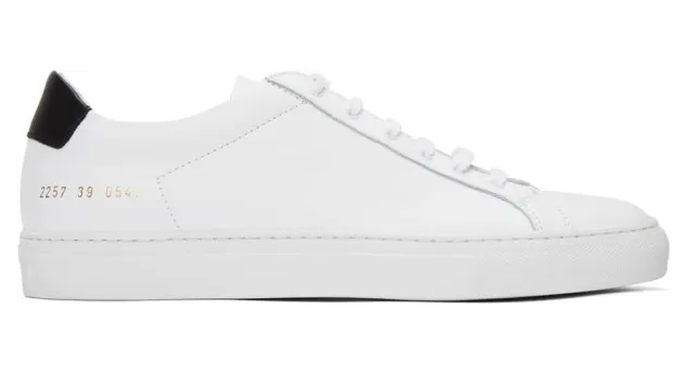 Common Projects White and Black Retro Sneakers (2283)