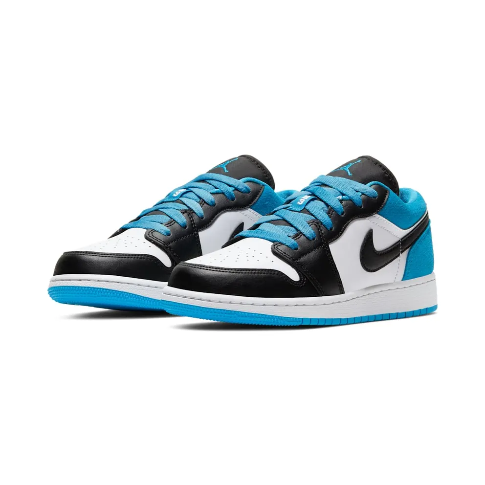 Jordan 1 Low Laser Blue (GS) Black/Black-Laser Blue-White (CT1564-004)