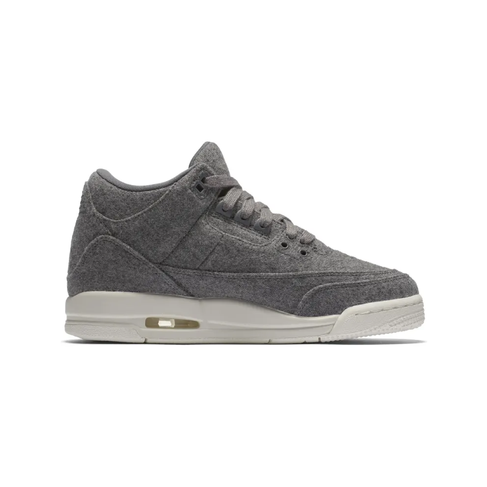 Jordan 3 Retro Wool (GS) Dark Grey/Dark Grey-Sail (861427-004)