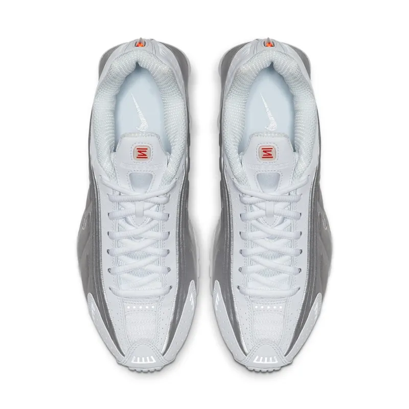 Nike Shox R4 White Metallic (W) White/White-Metallic Silver-Max Orange (AR3565-101)