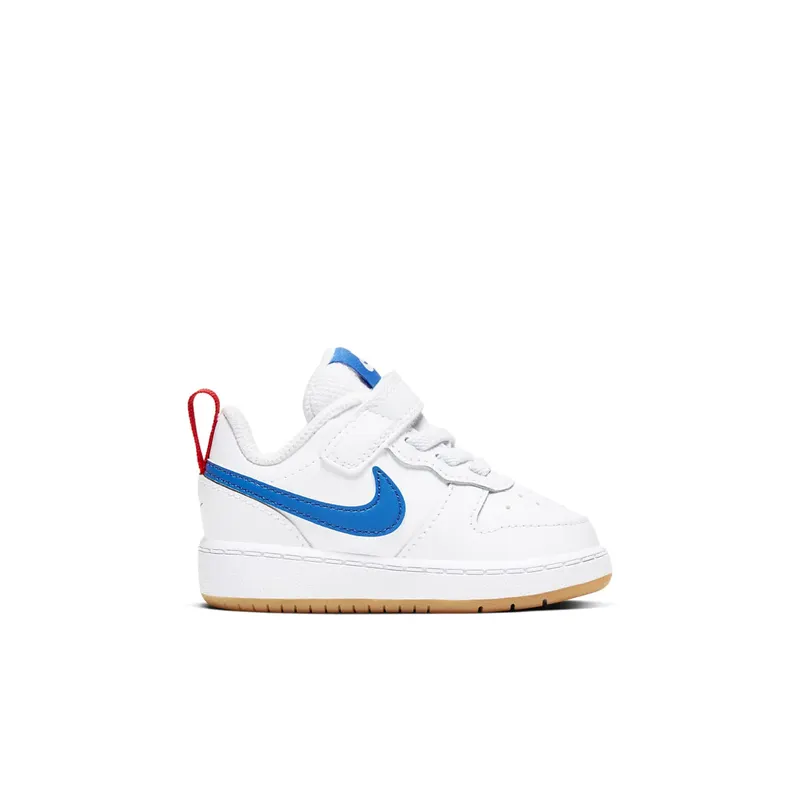 Nike Court Borough Low 2 White Pacific Blue (TD) White/University Red/Gum Light Brown (BQ5453-109)