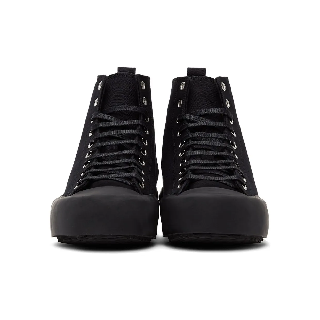 Jil Sander Black Canvas High-Top Sneakers (JI35546B_14350) (2)