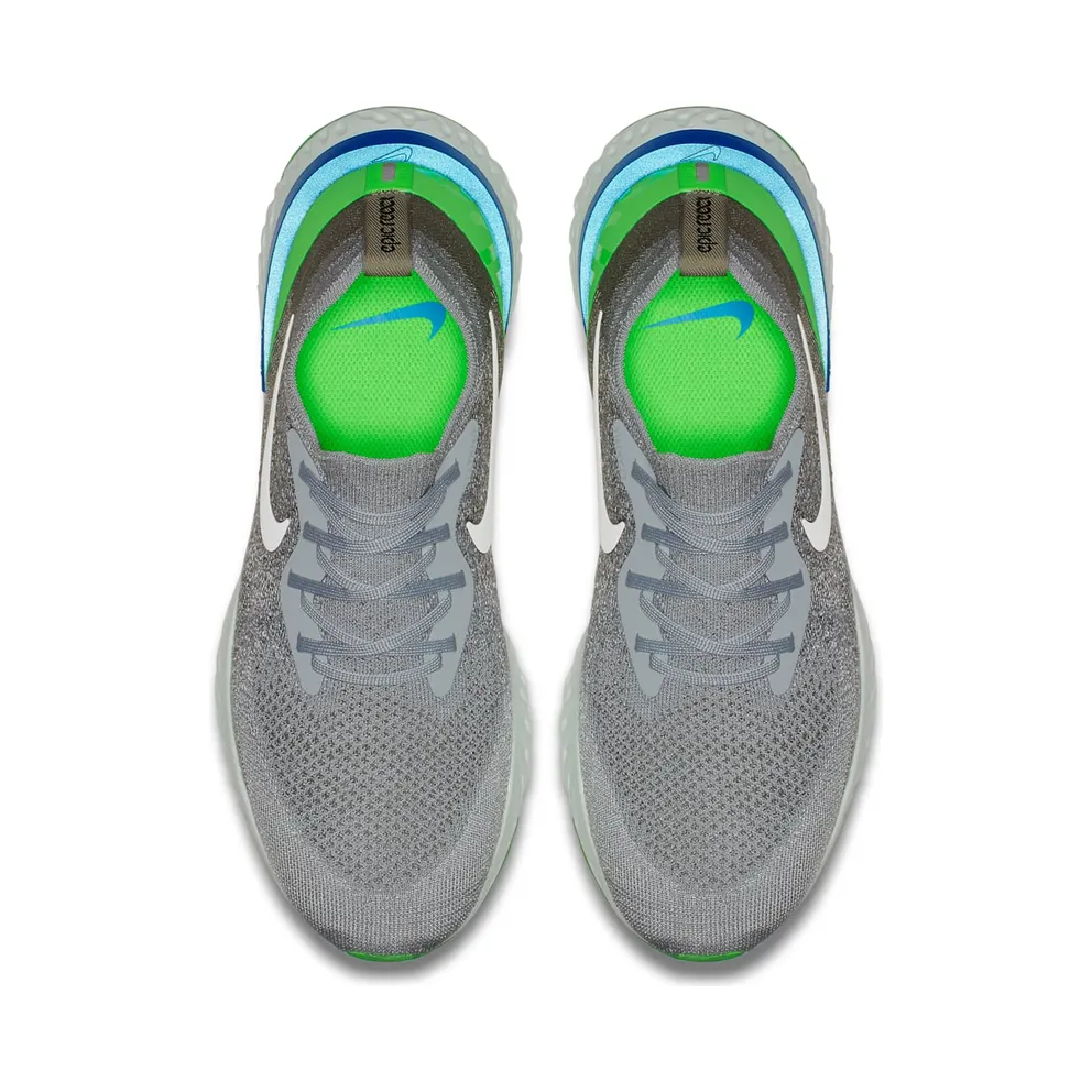 Nike Epic React Flyknit Wolf Grey Lime Blast Wolf Grey/Lime Blast-Dark Stucco (AQ0067-008)