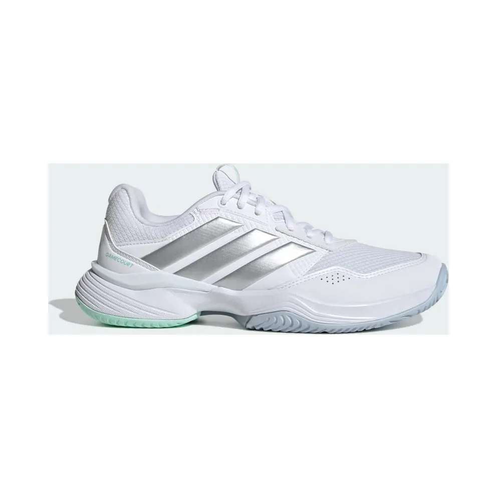 Adidas GameCourt 3 All Court Tennis Shoes Cloud White / Silver Metallic / Ice Blue (KI2864)