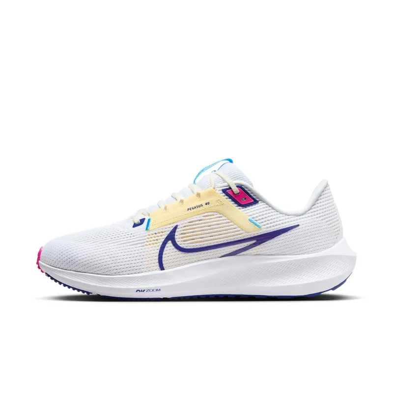 Nike Air Zoom Pegasus 40 “White / Photon Dust / Fierce Pink / Deep Royal Blue” (DV3853-105)