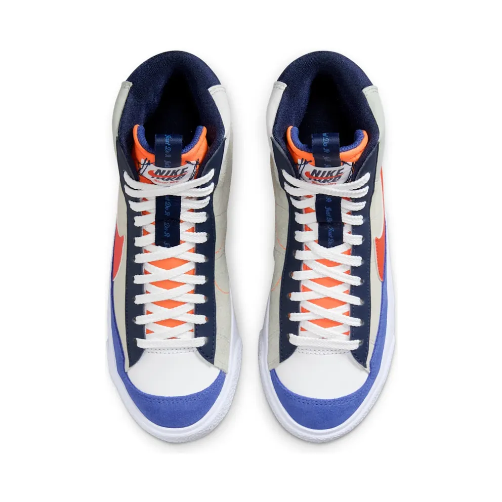 Nike Blazer Mid ’77 SE White Light Silver Midnight Navy Team Orange (FQ7413-100)