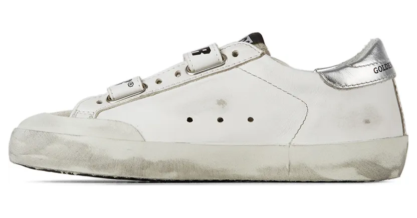 Golden Goose Kids White & Silver Old School Penstar Velcro Sneakers (GYF00224-F001979-10602) (3)