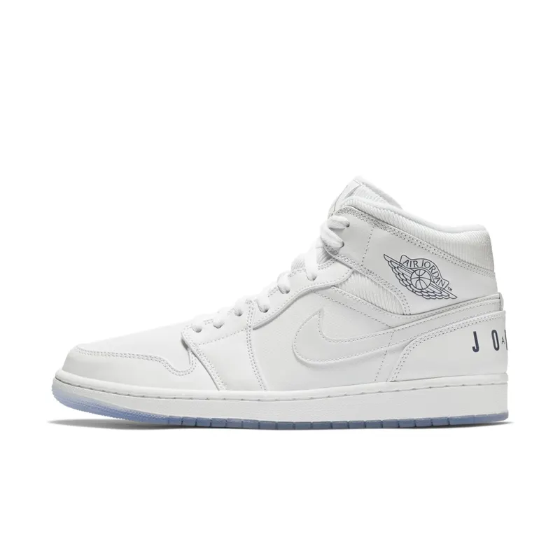 Jordan 1 Mid Pure White White/Concord-White (BQ6578-100)