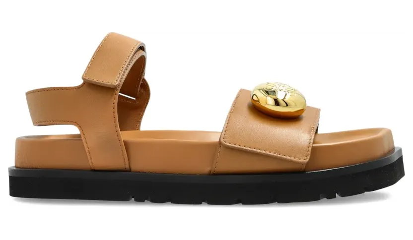 LOEWE Leren sandalen verfraaid met knopen – Bruin (L815465XB7)