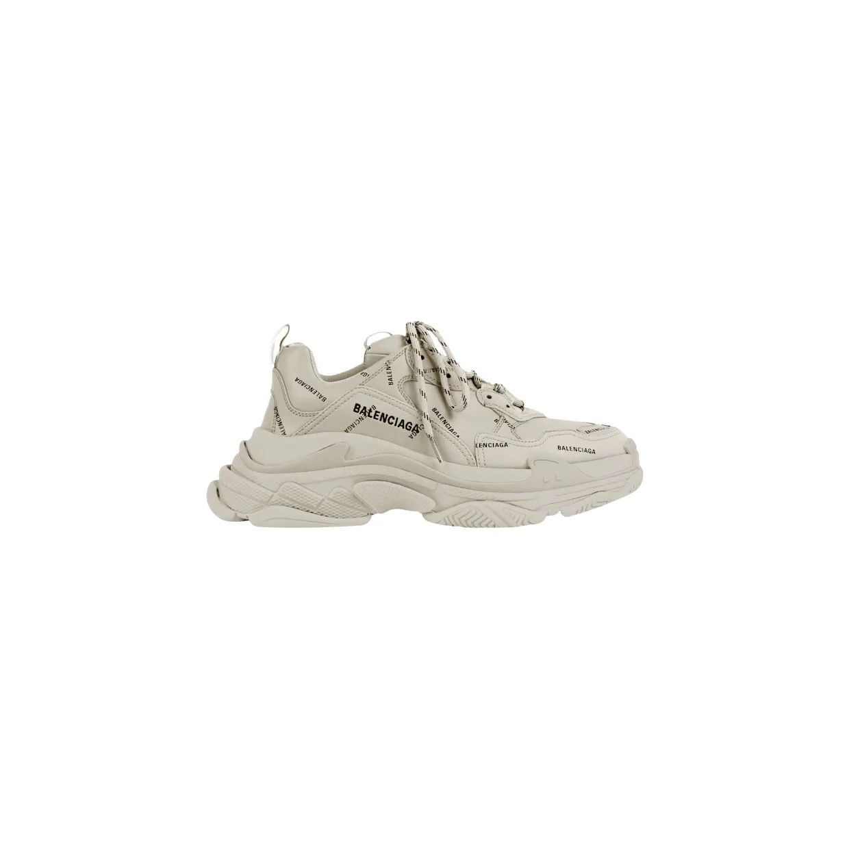 Balenciaga All Over Logo Triple S Beige Black (536737W2FA19710)
