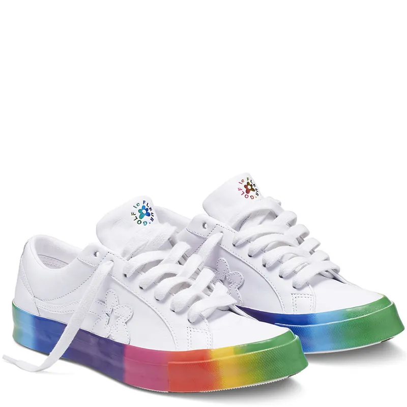 Converse One Star Ox Golf Le Fleur Rainbow Sole White/White-Multi (166409C)
