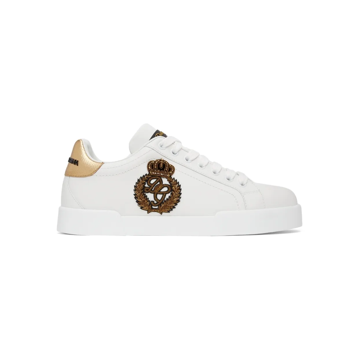 Dolce & Gabbana White Logo Patch Portofino Sneakers (CS1761 AH136)