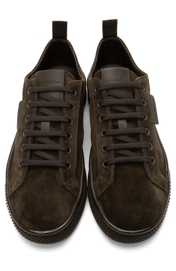 Gianvito Rossi Khaki Suede Low-Top DARK OLIVE+DARK OLIV (S25285-M1DKO-SUC) (5)