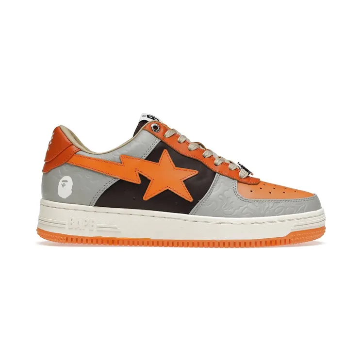 A Bathing Ape Bape Sta Low Grey Orange (001FWH701002_ORG_A)