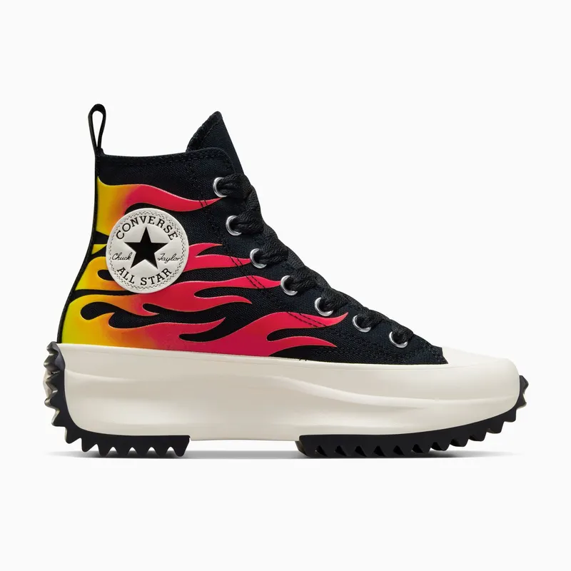 Converse Run Star Hike Platform Flames Black/White/Enamel Red (A08766C)