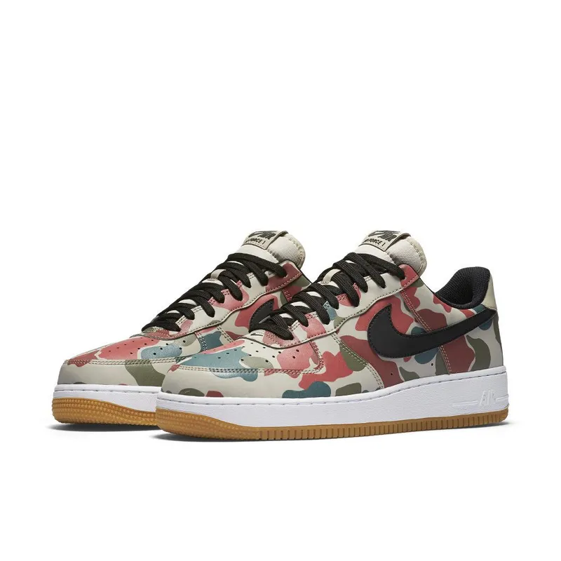 Nike Air Force 1 Low Reflective Duck Camo String/Black-White-Gum Light Brown (718152-201)